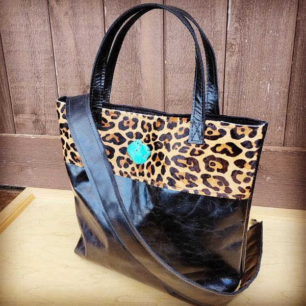 Tejas  Handbag with Leopard Accent