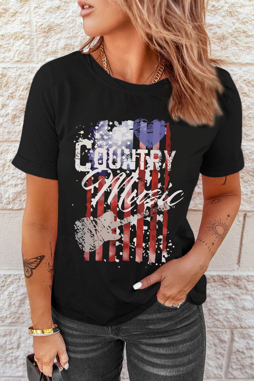USA COUNTRY MUSIC Graphic Tee Shirt