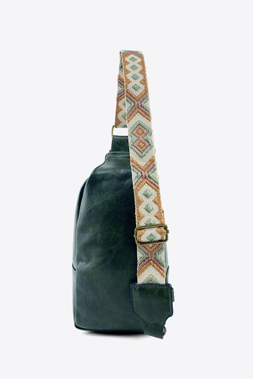 Adjustable Strap Faux Leather Sling Bag